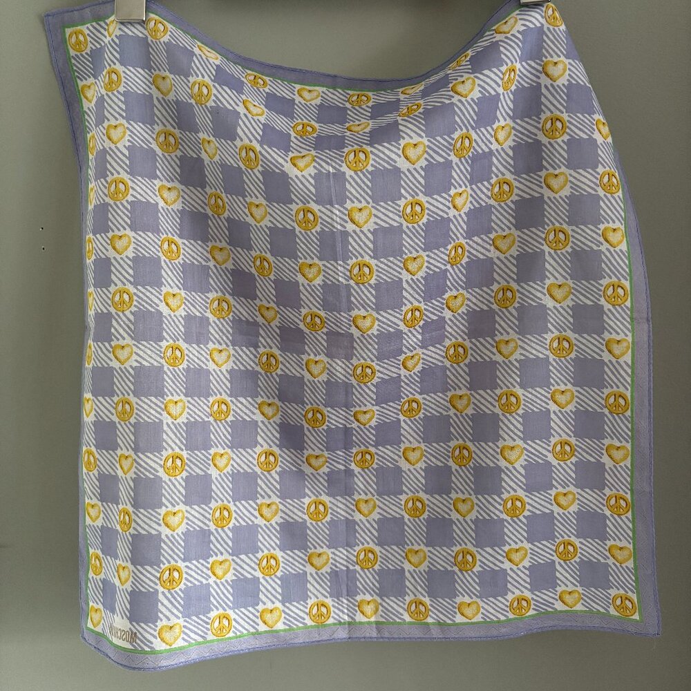 Vintage Moschino Peace + Hearts Scarf